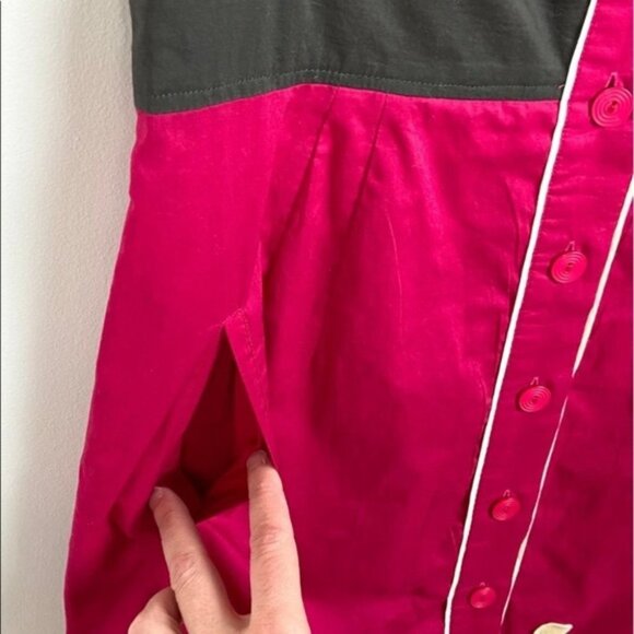 Anthropologie Floreat Sweet As Pie Dot Dress Pink Size 4 Dot Applique Mini‎ Boho - Picture 7 of 7